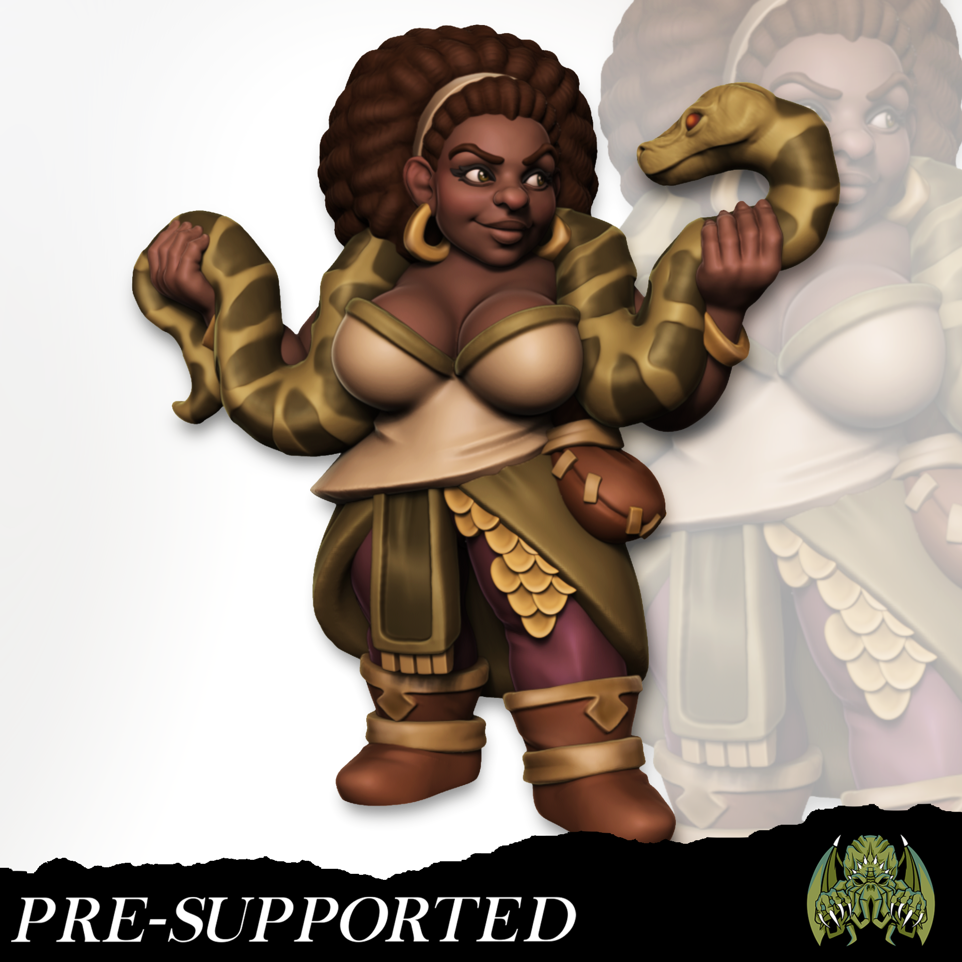 Runwuda Hissingsigh [PRE-SUPPORTED] Female Dwarf Snake Bard